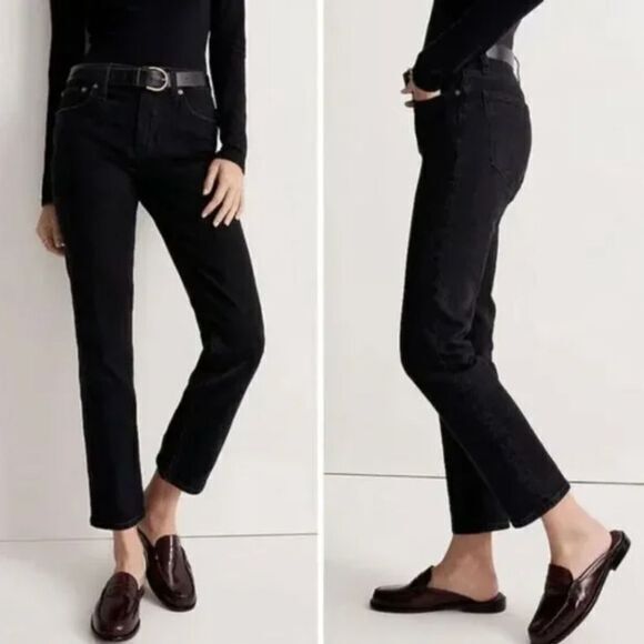 NEW Madewell The Mid-Rise Perfect Vintage Jeans Clean Black Wash, 26 - Picture 1 of 15